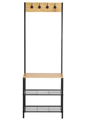 Rieti naulakko kenkätelineellä vaaleatammi/musta