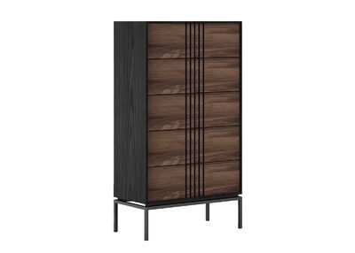 Vitriinikaappi 22809 musta tamm/pähkinä