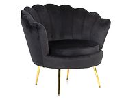 Simpukka tuoli musta sametti