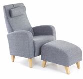 Otto lepotuoli+rahi inari 91 vaaleaharmaa / koivun väriset jalat