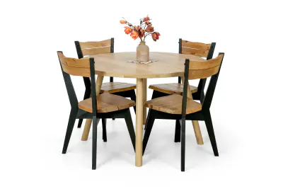 Lana pyöreä tammi lankkupöytä 115cm