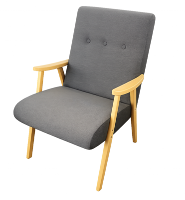 Madam nojatuoli inari 96 tummanharmaa / luonnonvärikoivu