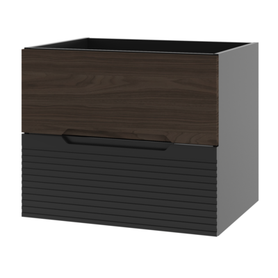 AVELLA Pesuallaskaappi 2S 60cm Mattamusta Pähkinäpuu