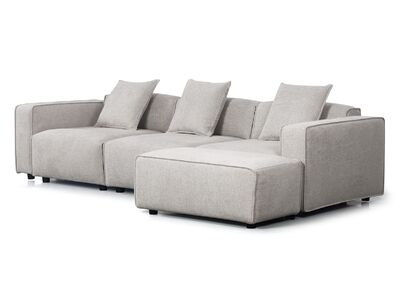 Tassel 3-istuttava sohva vaaleanharmaa