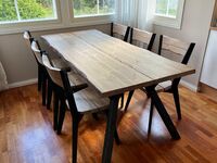 Lana lankkupöytä 200cm+ 6-tuolia puujaloilla