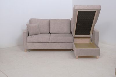 Helena beige sohva - Kulmadivaani vuoteella Terra 13