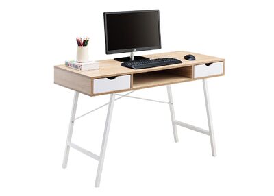 Athena kirjoituspöytä valkoinen/tammi